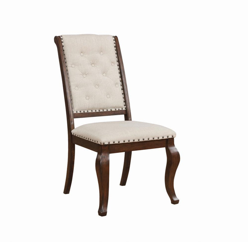 Brockway Tufted Dining Chairs Cream and Antique Java (Set of 2) - Furniture Center (NY)
