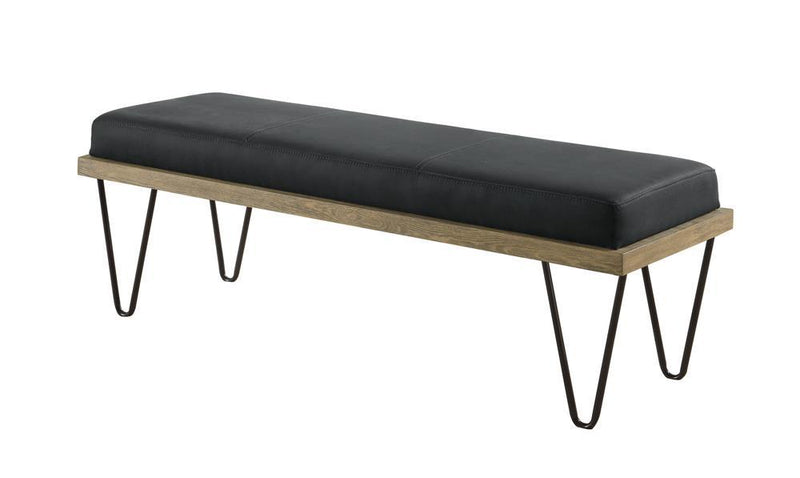 Chad Upholstered Bench with Hairpin Legs Dark Blue - Furniture Center (NY)