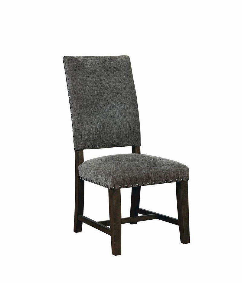 Twain Upholstered Side Chairs Warm Grey (Set of 2) - Furniture Center (NY)