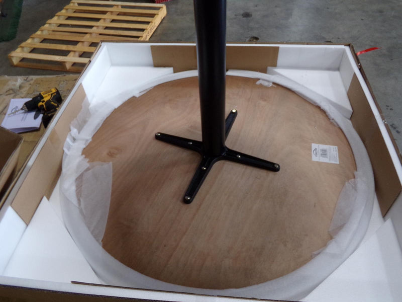 Cora Round Dining Table Walnut and Black - Furniture Center (NY)