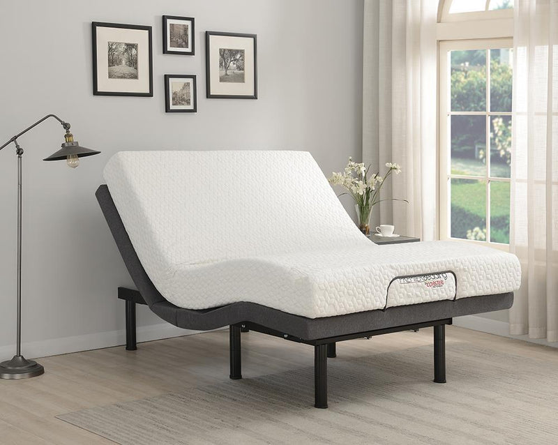 Negan Twin XL Adjustable Bed Base Grey and Black - Furniture Center (NY)