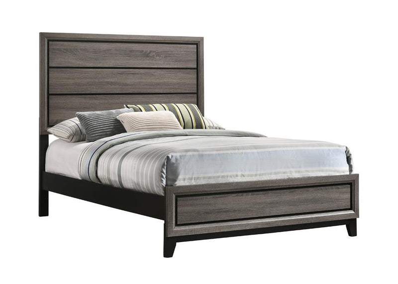 Watson Full Panel Bed Grey Oak - Furniture Center (NY)