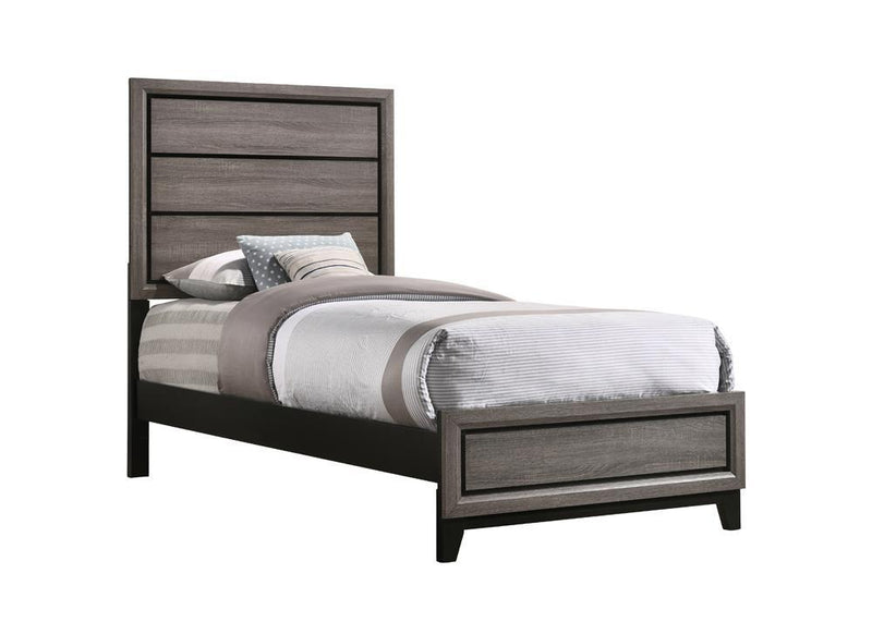Watson Twin Panel Bed Grey Oak - Furniture Center (NY)