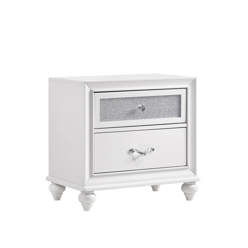 Barzini 2-drawer Nightstand White - Furniture Center (NY)