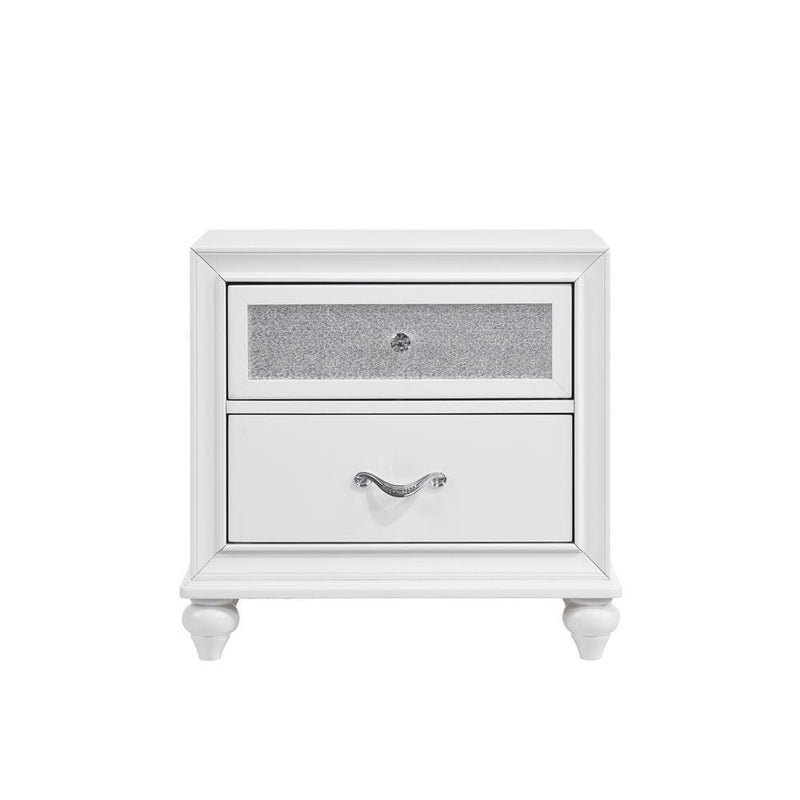 Barzini 2-drawer Nightstand White - Furniture Center (NY)