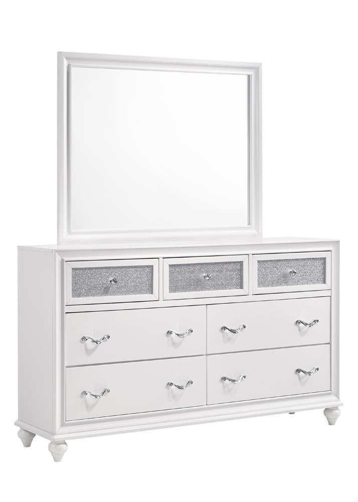 Barzini Rectangle Dresser Mirror White - Furniture Center (NY)