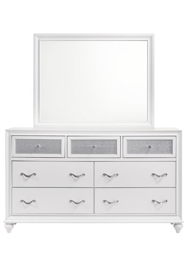 Barzini Rectangle Dresser Mirror White - Furniture Center (NY)