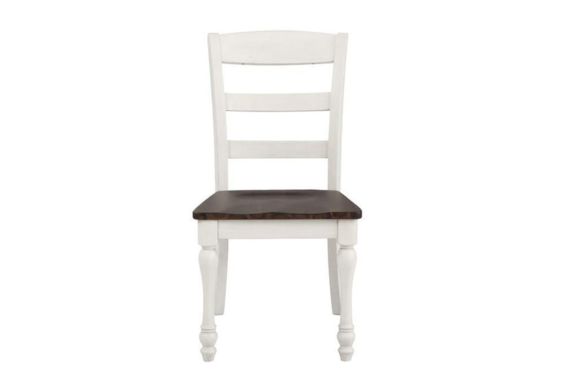 Madelyn Ladder Back Side Chairs Dark Cocoa and Coastal White (Set of 2) - Furniture Center (NY)