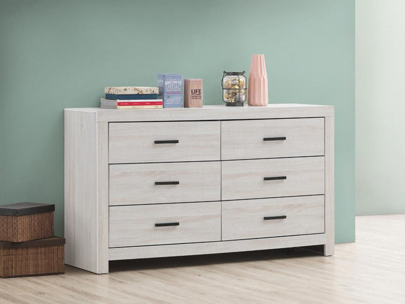 Brantford 6-drawer Dresser Coastal White - Furniture Center (NY)