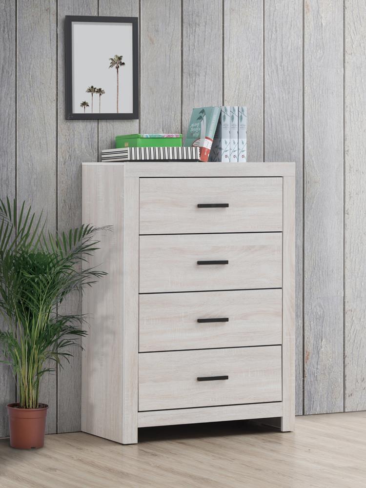 Brantford 4-drawer Chest Coastal White - Furniture Center (NY)