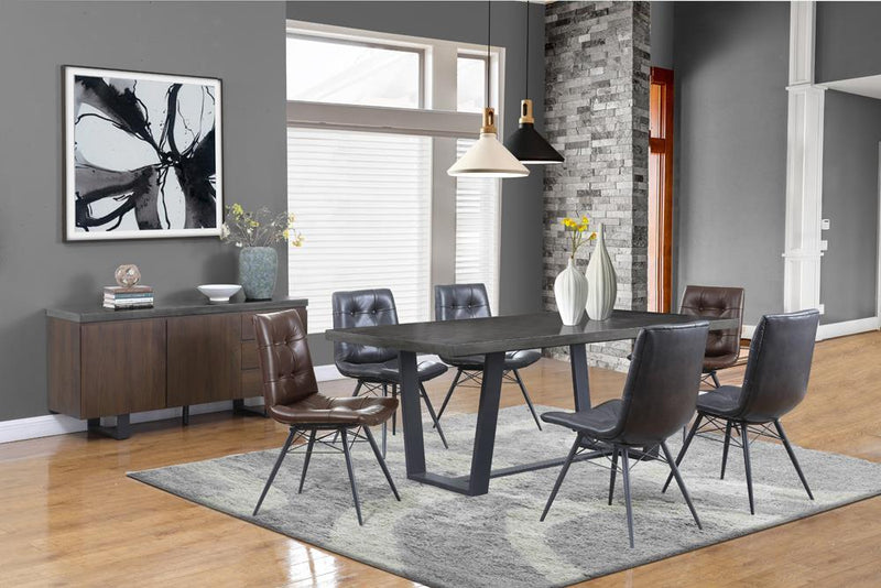 Aiken Upholstered Tufted Side Chairs Brown (Set of 4) - Furniture Center (NY)