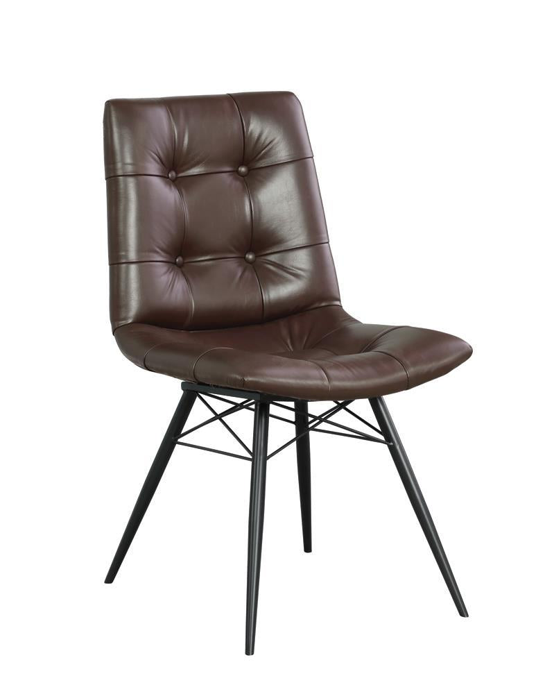 Aiken Upholstered Tufted Side Chairs Brown (Set of 4) - Furniture Center (NY)