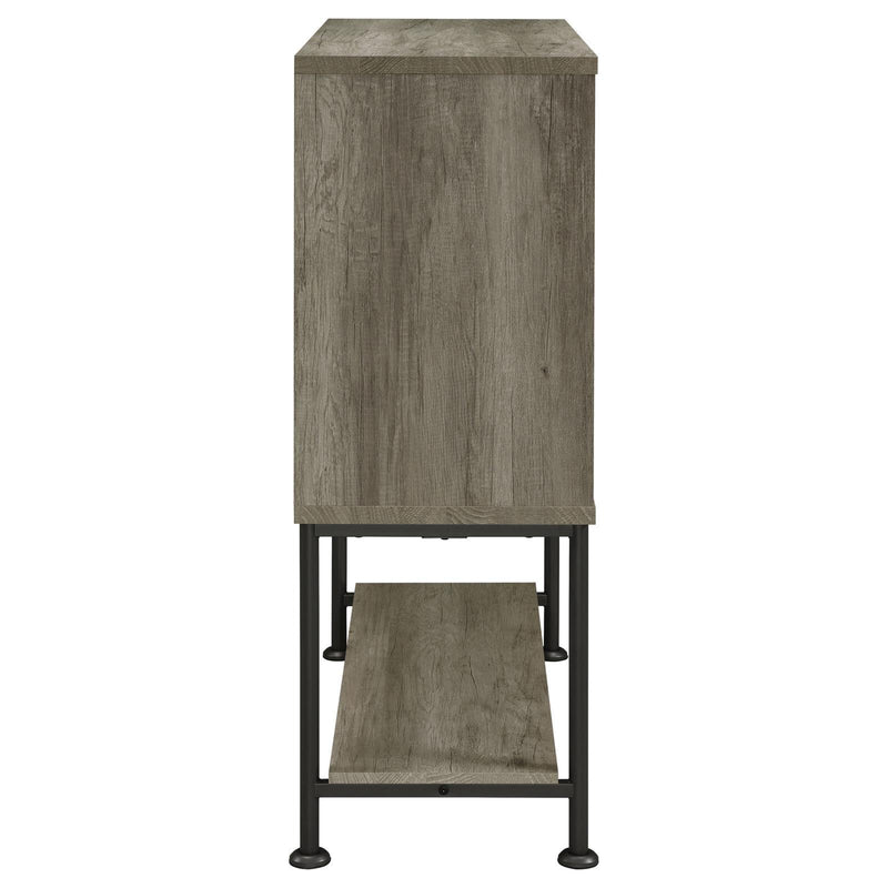 Claremont Sliding Door Bar Cabinet with Lower Shelf Grey Driftwood - Furniture Center (NY)