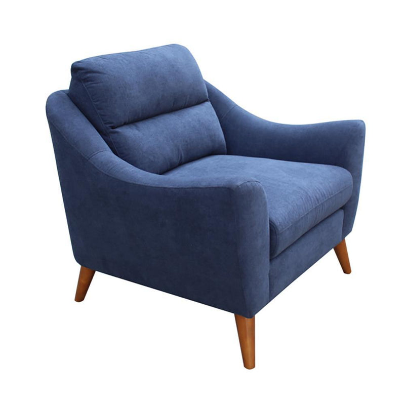 Gano Sloped Arm Upholstered Chair Navy Blue - Furniture Center (NY)