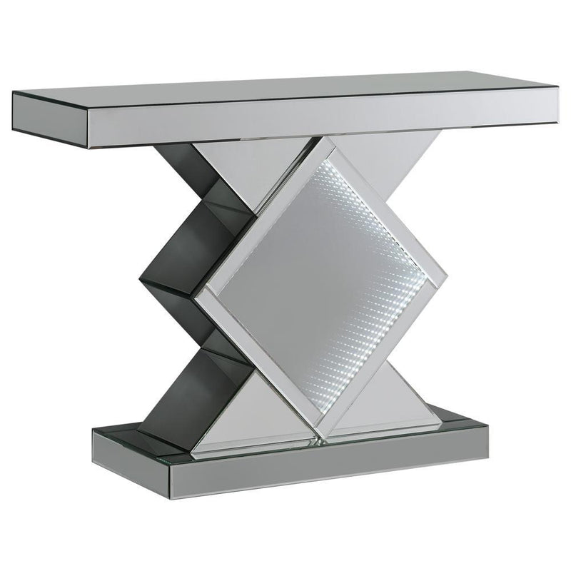 Moody Console Table with LED Lighting Silver - Furniture Center (NY)