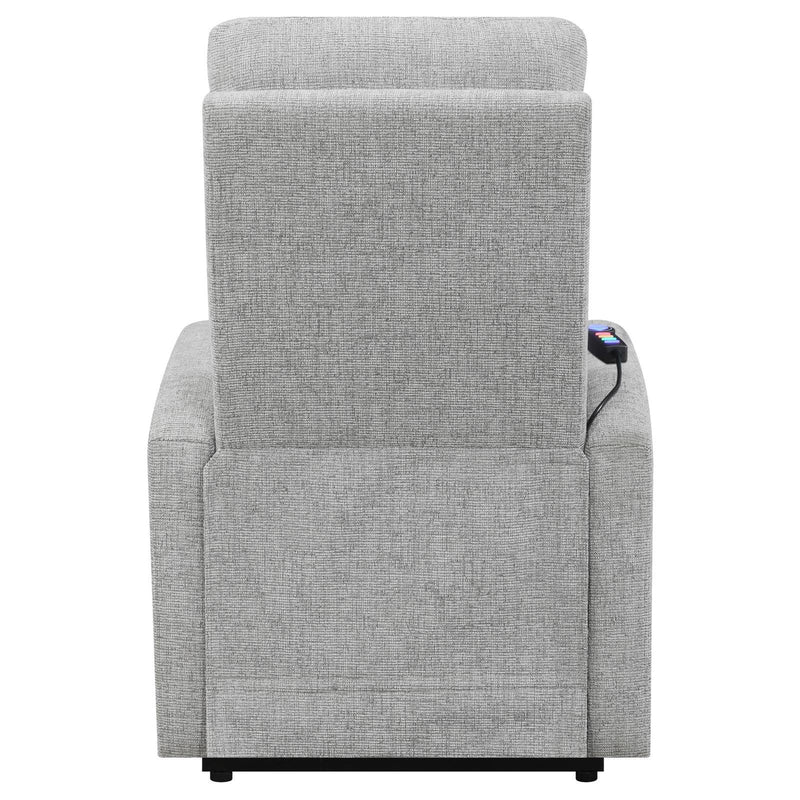 Howie Tufted Upholstered Power Lift Recliner Grey - Furniture Center (NY)