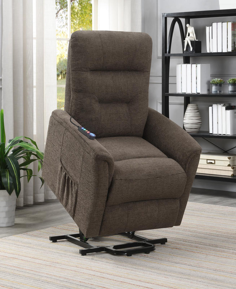 Henrietta Power Lift Recliner with Storage Pocket Brown - Furniture Center (NY)