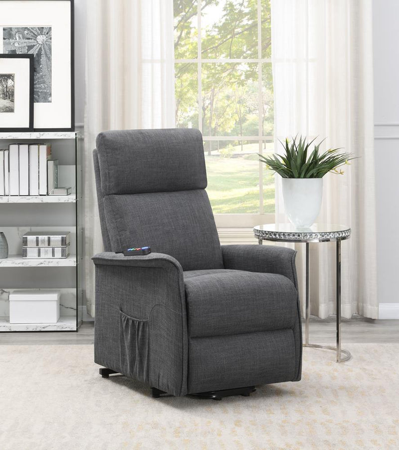 Herrera Power Lift Recliner with Wired Remote Charcoal - Furniture Center (NY)