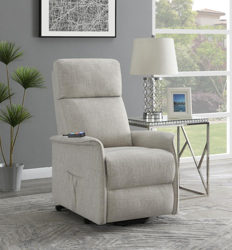 Herrera Power Lift Recliner with Wired Remote Beige - Furniture Center (NY)
