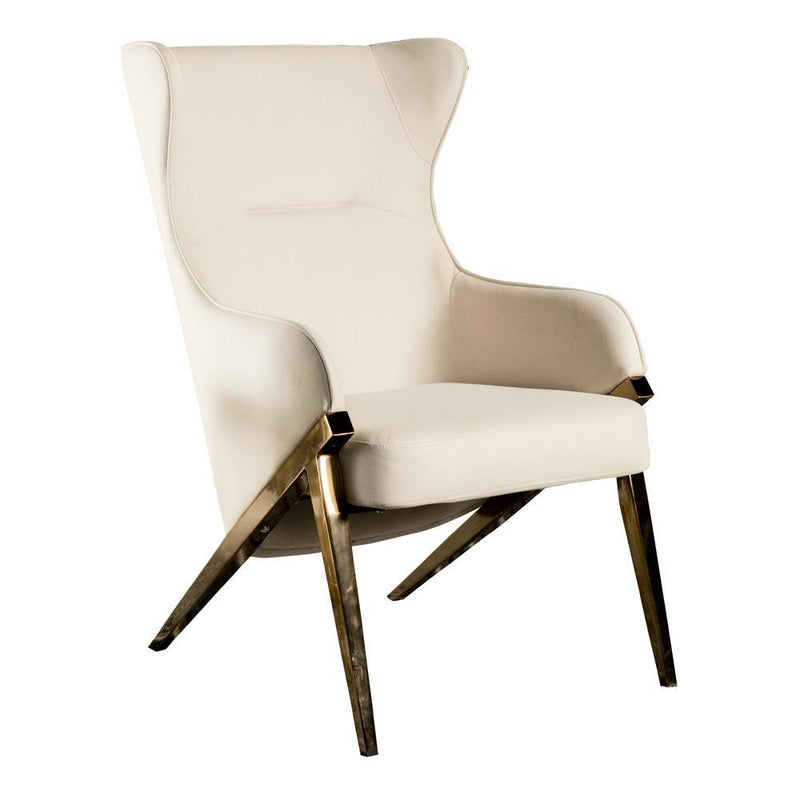 Walker Upholstered Accent Chair Cream and Bronze - Furniture Center (NY)