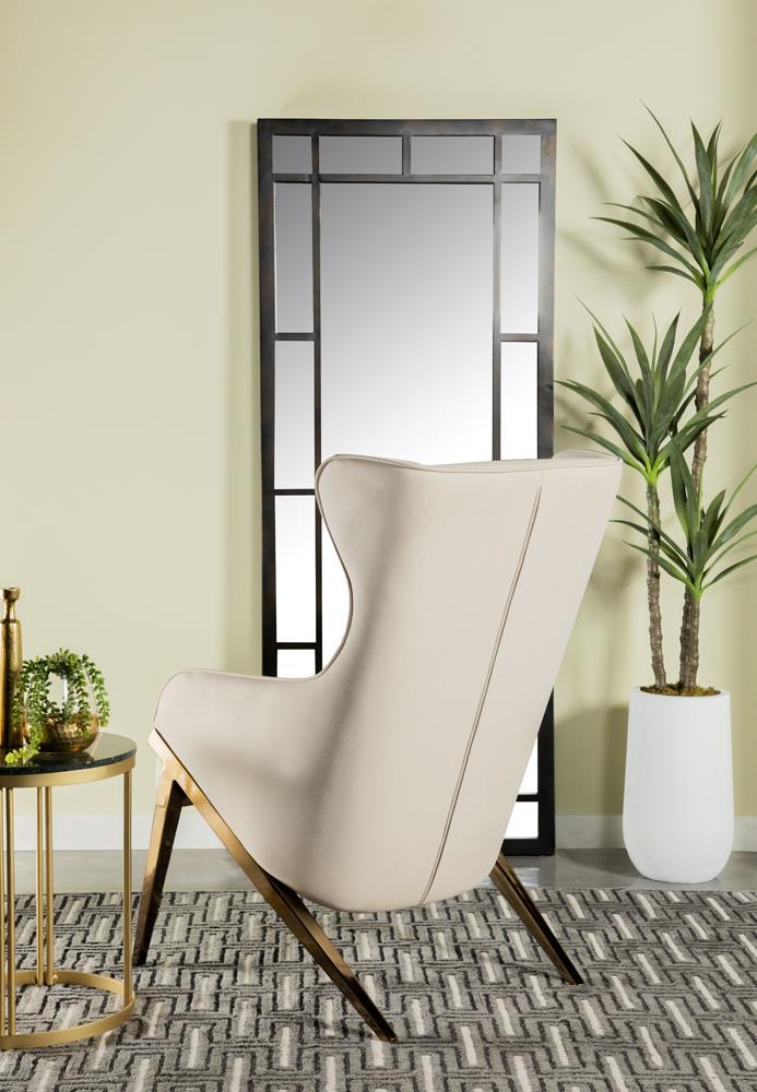 Walker Upholstered Accent Chair Cream and Bronze - Furniture Center (NY)