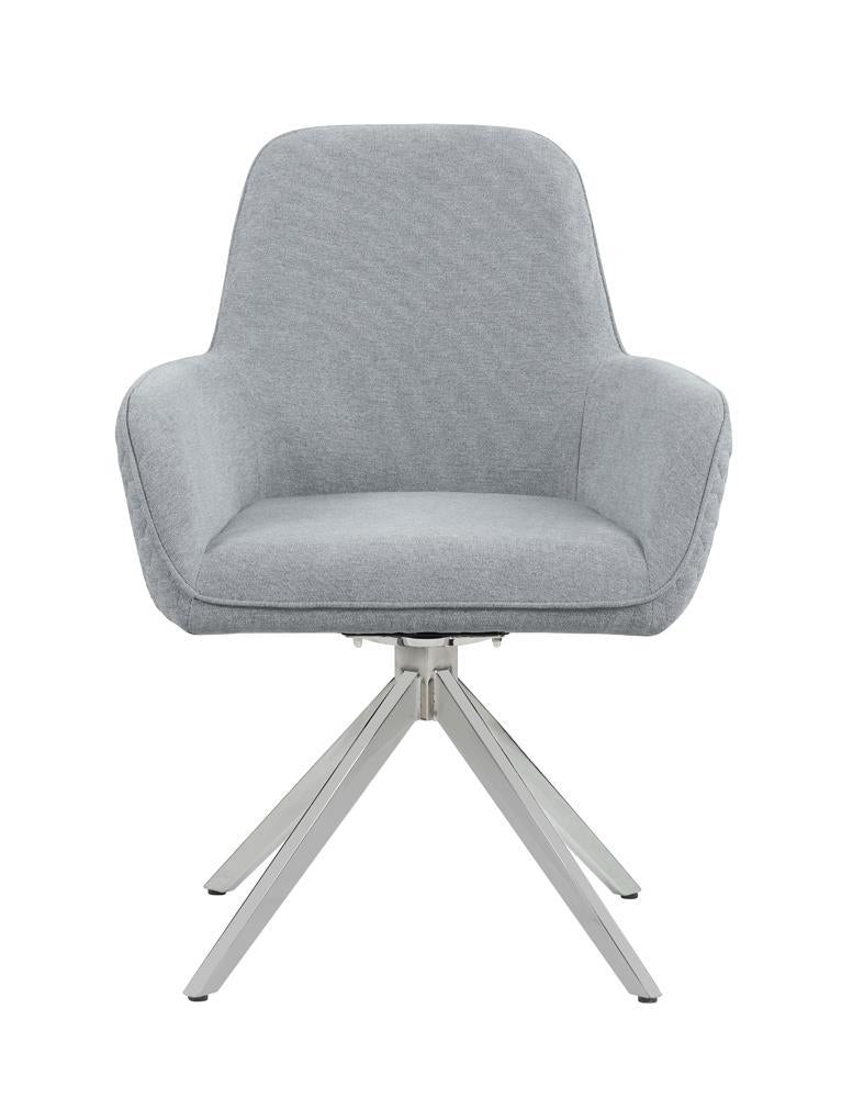 Abby Flare Arm Side Chair Light Grey and Chrome - Furniture Center (NY)