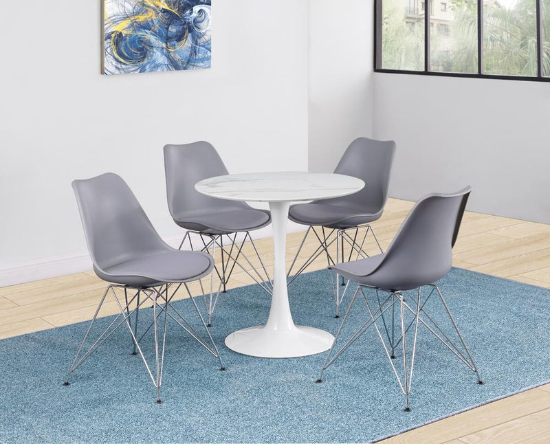 Arkell 30-inch Round Pedestal Dining Table White - Furniture Center (NY)