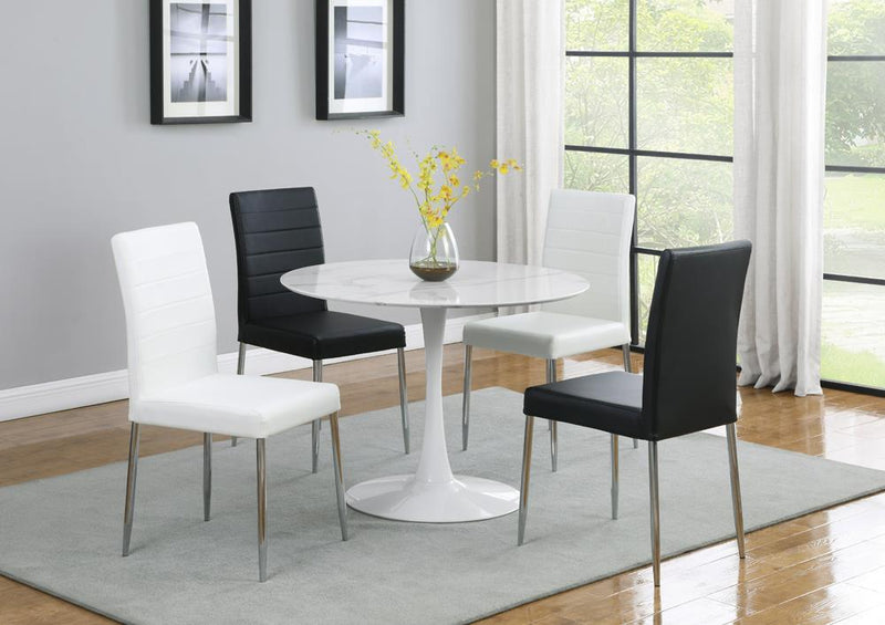 Arkell 40-inch Round Pedestal Dining Table White - Furniture Center (NY)