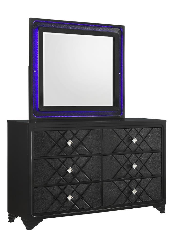 Penelope Rectangular Dresser Mirror Black - Furniture Center (NY)
