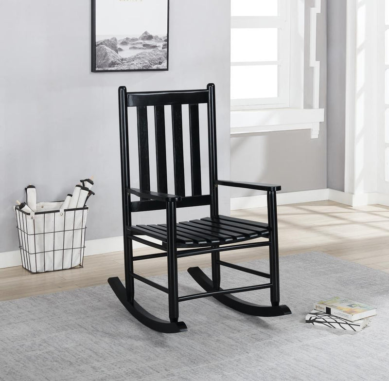 Annie Slat Back Wooden Rocking Chair Black - Furniture Center (NY)