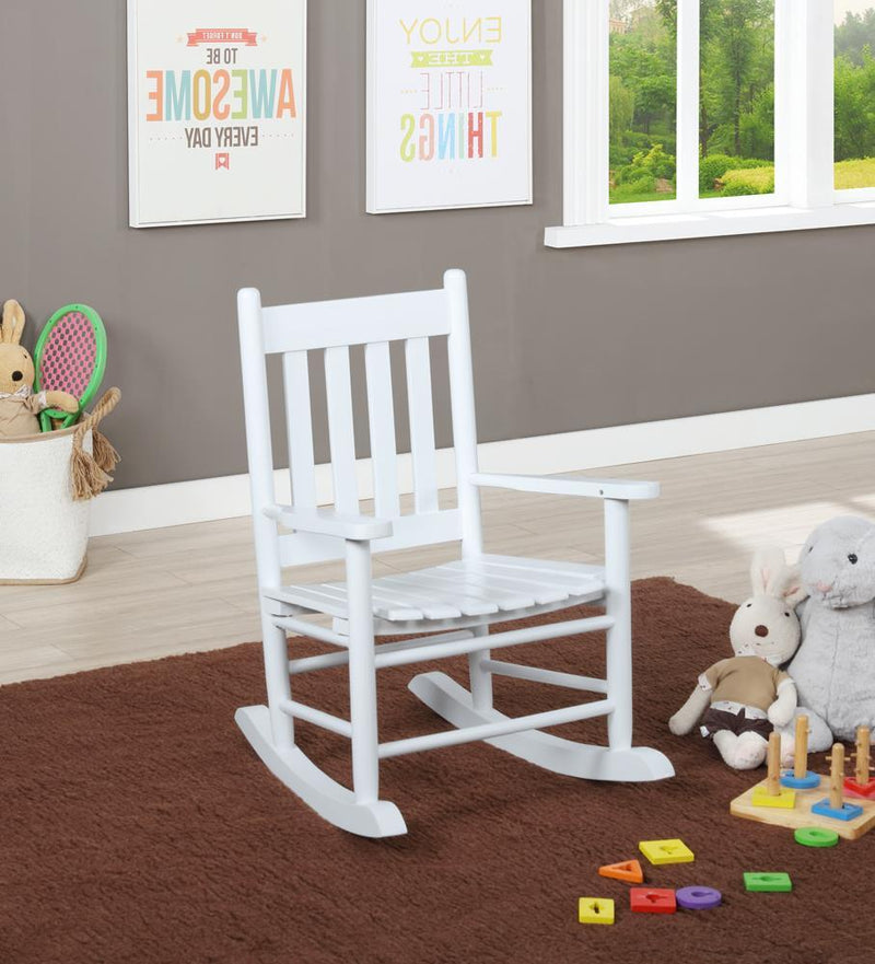 Annie Slat Back Youth Rocking Chair White - Furniture Center (NY)