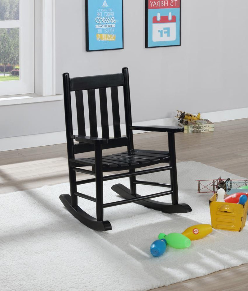 Annie Slat Back Youth Rocking Chair Black - Furniture Center (NY)