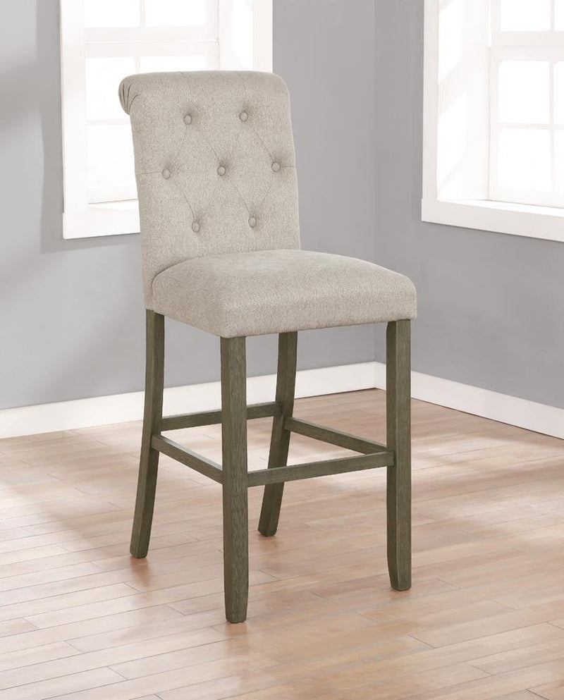 Balboa Tufted Back Bar Stools Beige and Rustic Brown (Set of 2) - Furniture Center (NY)