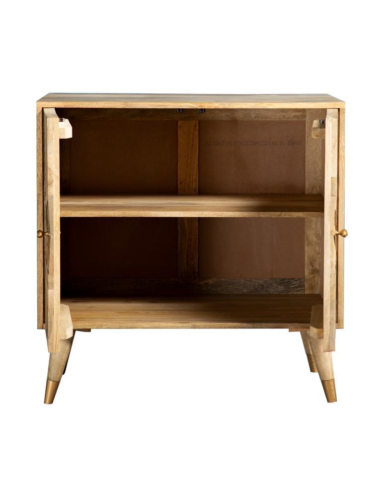 Alyssum Checkered Pattern 2-door Accent Cabinet Natural - Furniture Center (NY)
