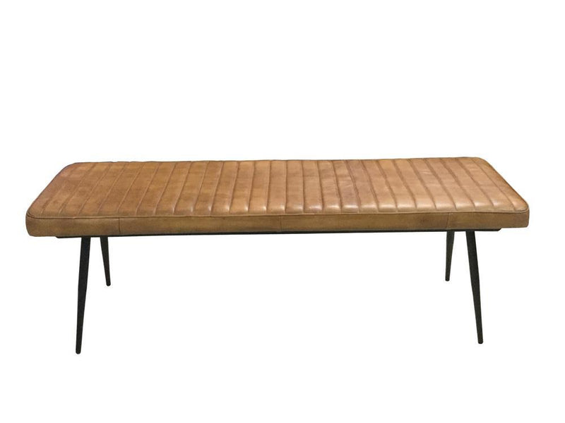 Misty Cushion Side Bench Camel and Black - Furniture Center (NY)