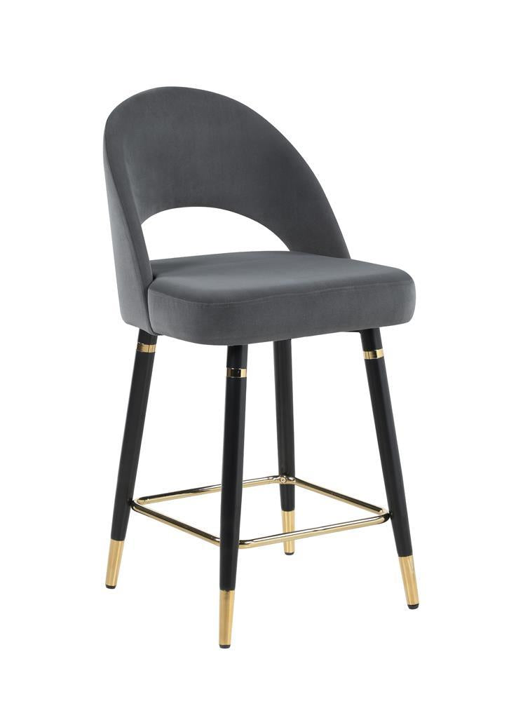 Lindsey Arched Back Upholstered Counter Height Stools Grey (Set of 2) - Furniture Center (NY)