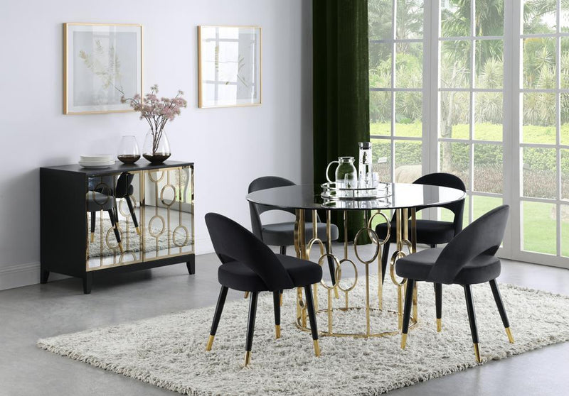 Lindsey Arched Back Upholstered Side Chairs Black (Set of 2) - Furniture Center (NY)