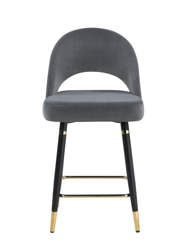 Lindsey Arched Back Upholstered Counter Height Stools Grey (Set of 2) - Furniture Center (NY)