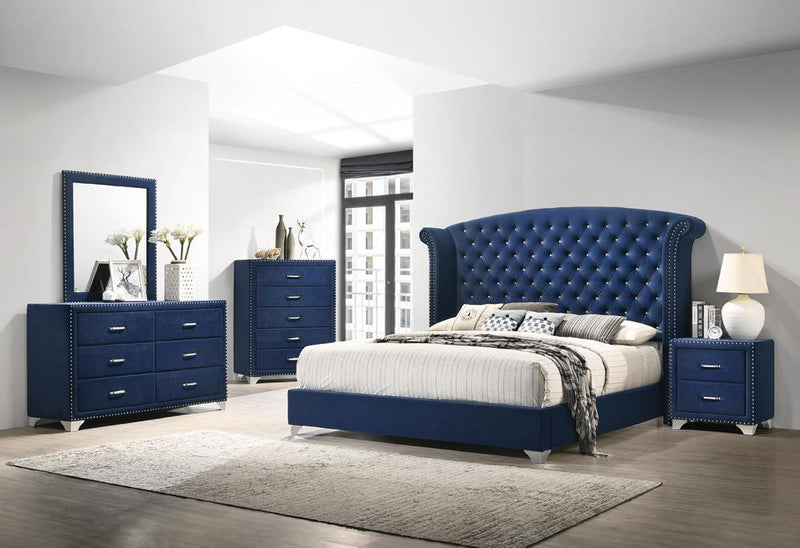 Melody 6-drawer Upholstered Dresser Pacific Blue - Furniture Center (NY)