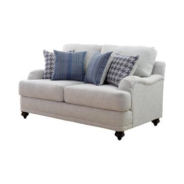 Glenn Recessed Arms Loveseat Light Grey - Furniture Center (NY)