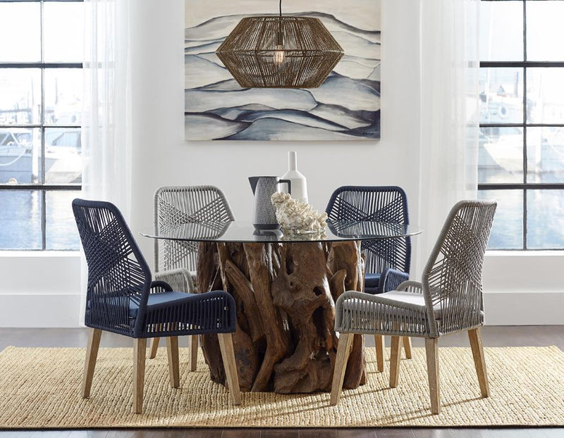 Nakia Woven Back Side Chairs Grey (Set of 2) - Furniture Center (NY)