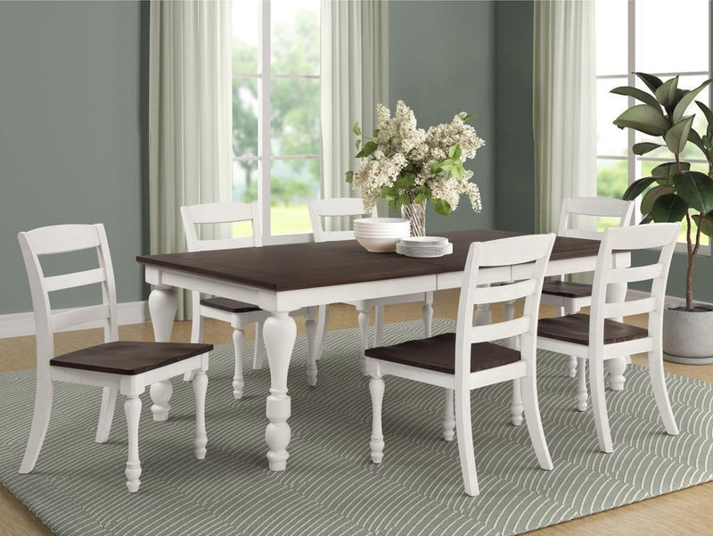 Madelyn Dining Table with Extension Leaf Dark Cocoa and Coastal White - Furniture Center (NY)