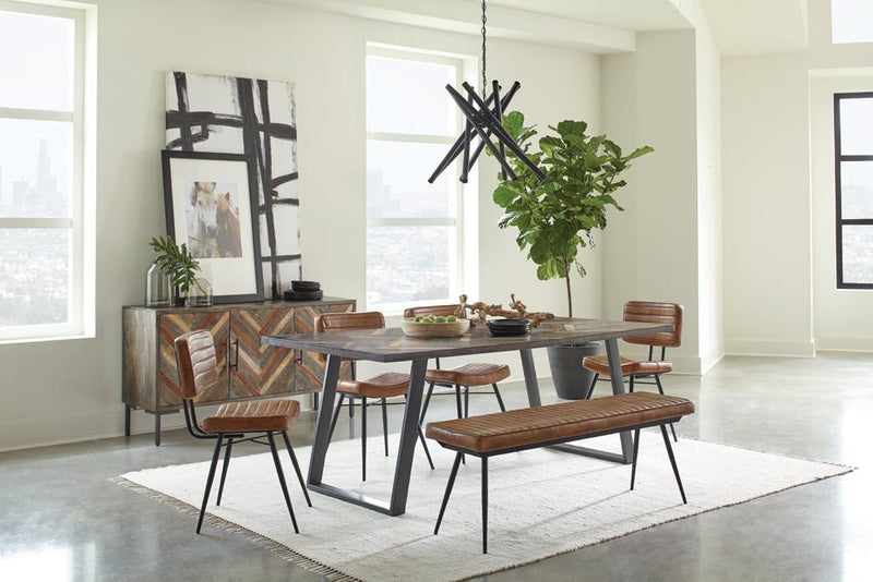 Misty Padded Side Chairs Camel and Black (Set of 2) - Furniture Center (NY)