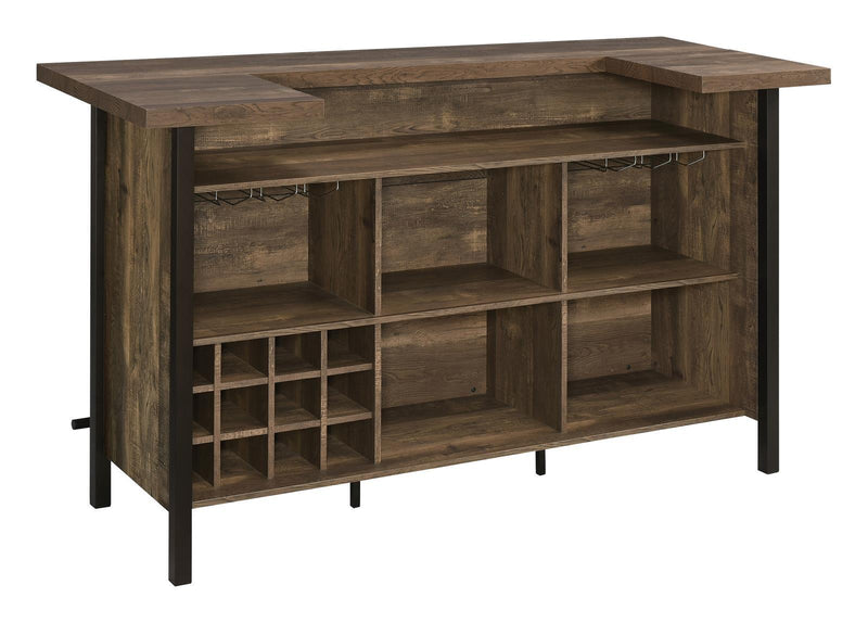 Bellemore Rectangular Storage Bar Unit Rustic Oak - Furniture Center (NY)