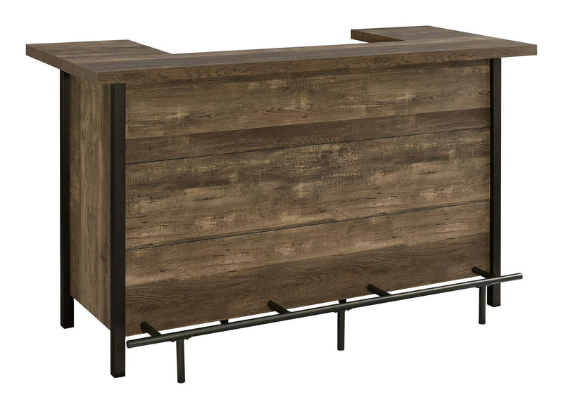 Bellemore Rectangular Storage Bar Unit Rustic Oak - Furniture Center (NY)