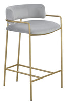 Comstock Upholstered Low Back Stool Grey and Gold - Furniture Center (NY)