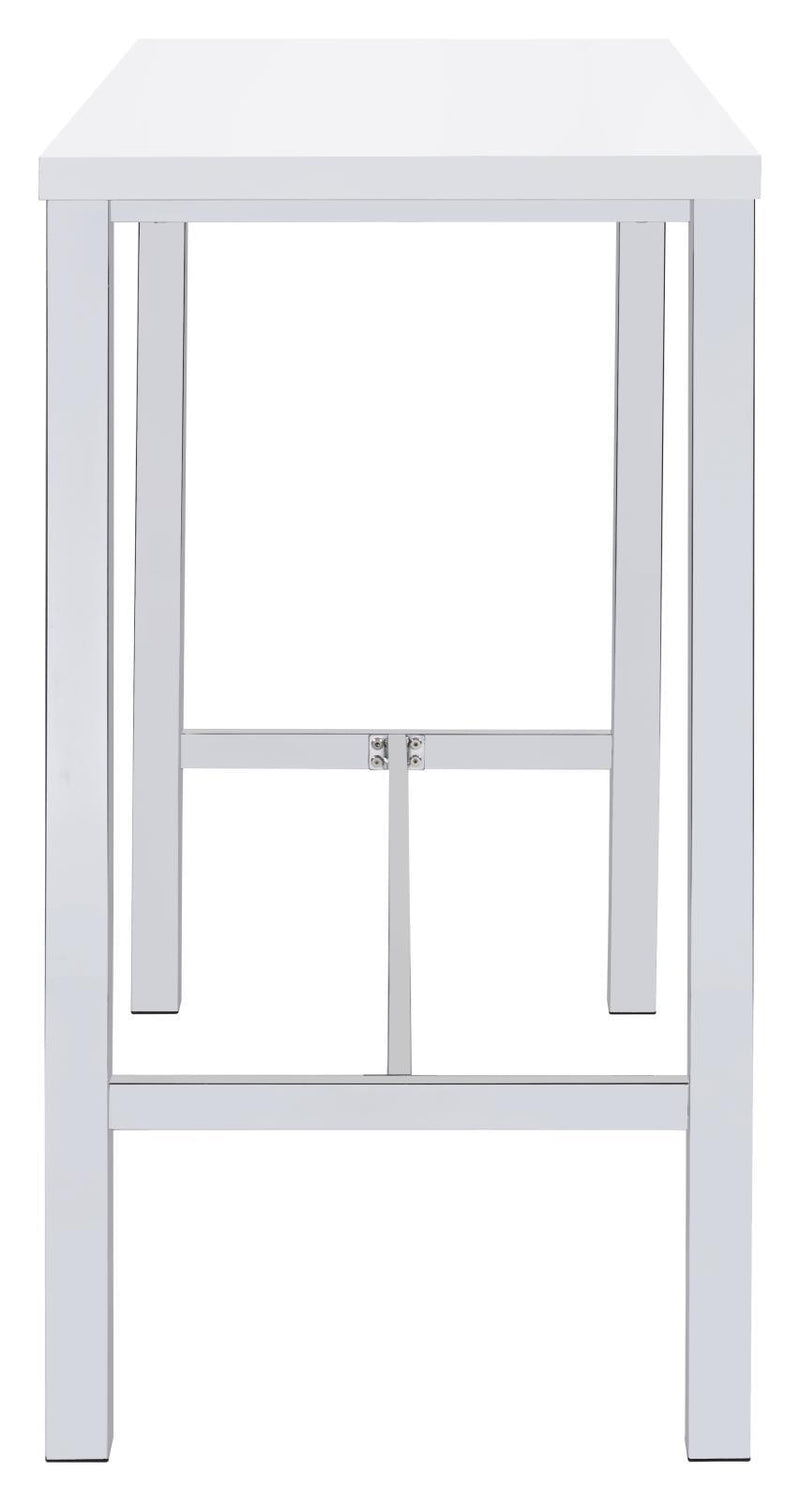 Natividad 5-piece Bar Set White High Gloss and Chrome - Furniture Center (NY)