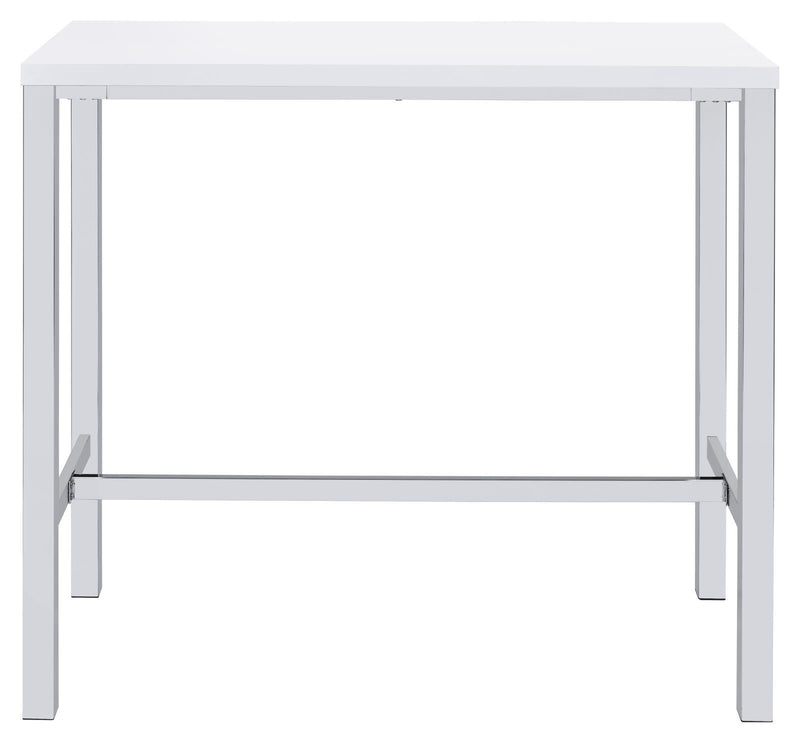Natividad 5-piece Bar Set White High Gloss and Chrome - Furniture Center (NY)