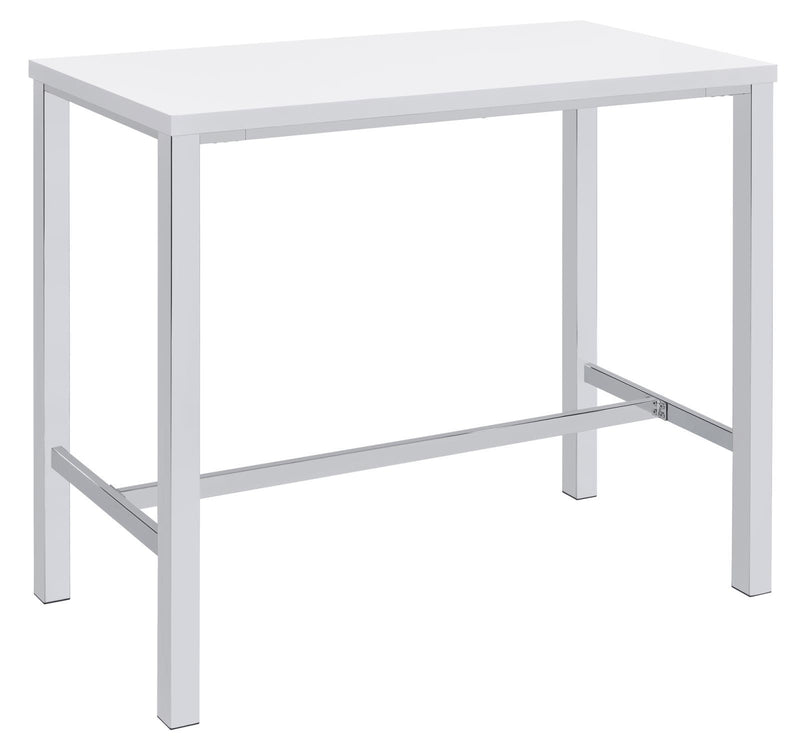 Natividad 5-piece Bar Set White High Gloss and Chrome - Furniture Center (NY)