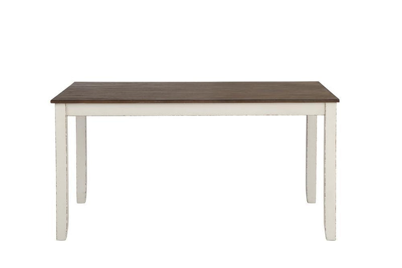 Fortress 7-piece Dining Set Chestnut and Vintage White - Furniture Center (NY)